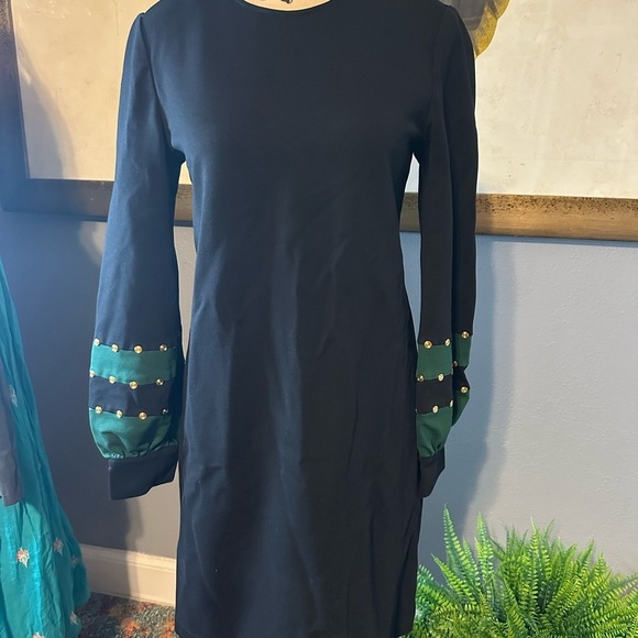 Tory Burch Ponte grommet sleeve embellished dress. Euc. - Picture 3 of 8